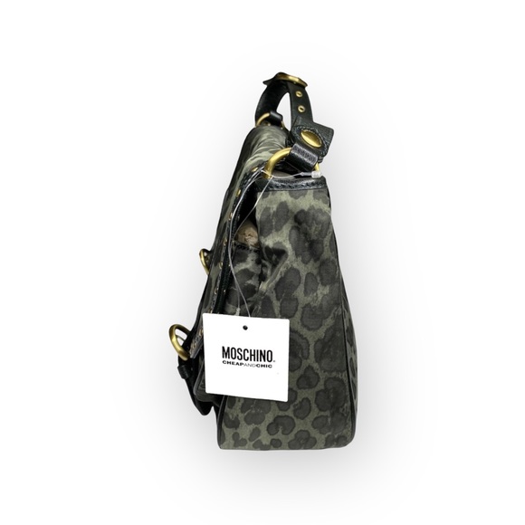 new Moschino Cheap + Chic ☻︎ Microfiber Messenger Bag ☻︎ Army Camo Leopard Print - Picture 5 of 17
